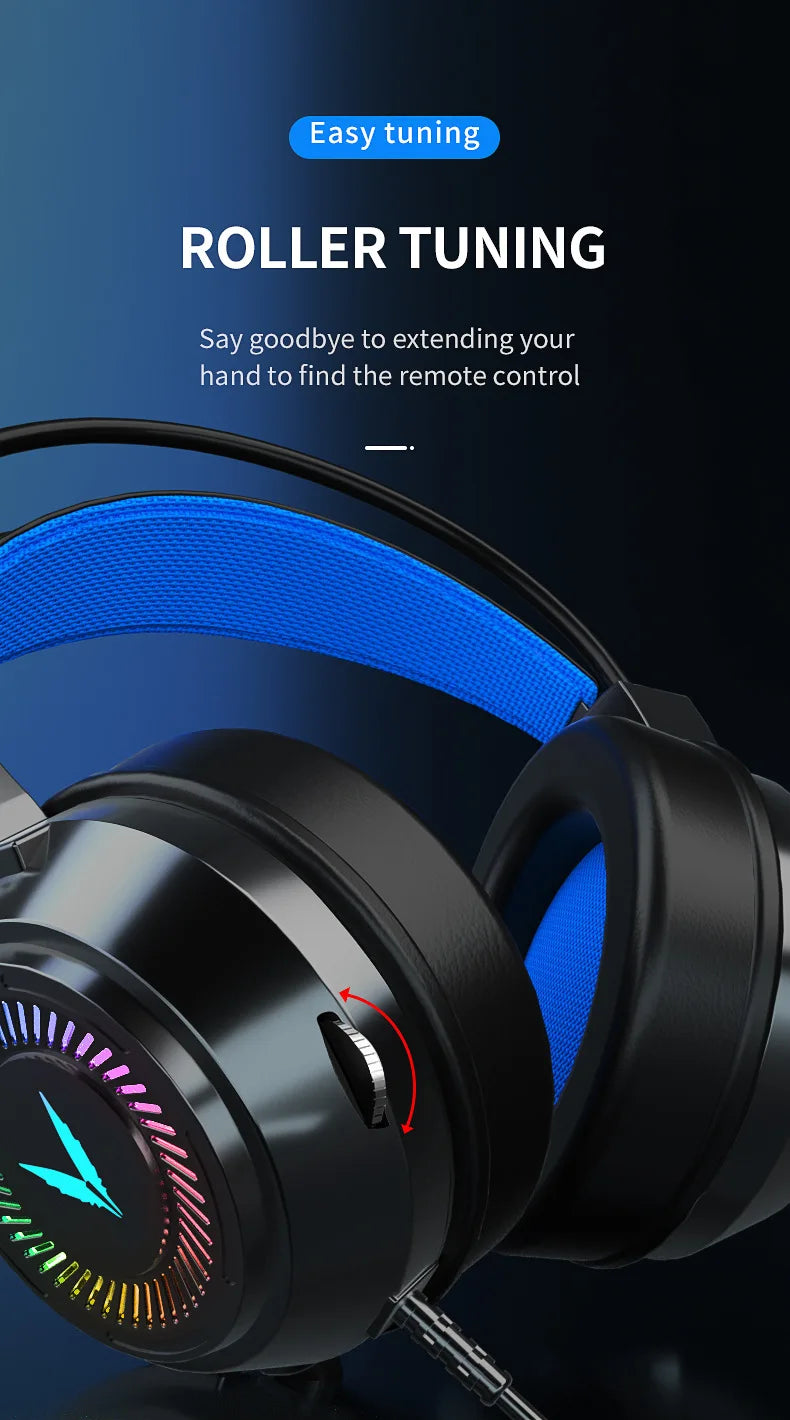 G58 G60 Gaming Headset 7.1 Stereo SVirtual Surround Bass Earphone Headphone with Mic LED Light for Computer PC Gamer Foldable