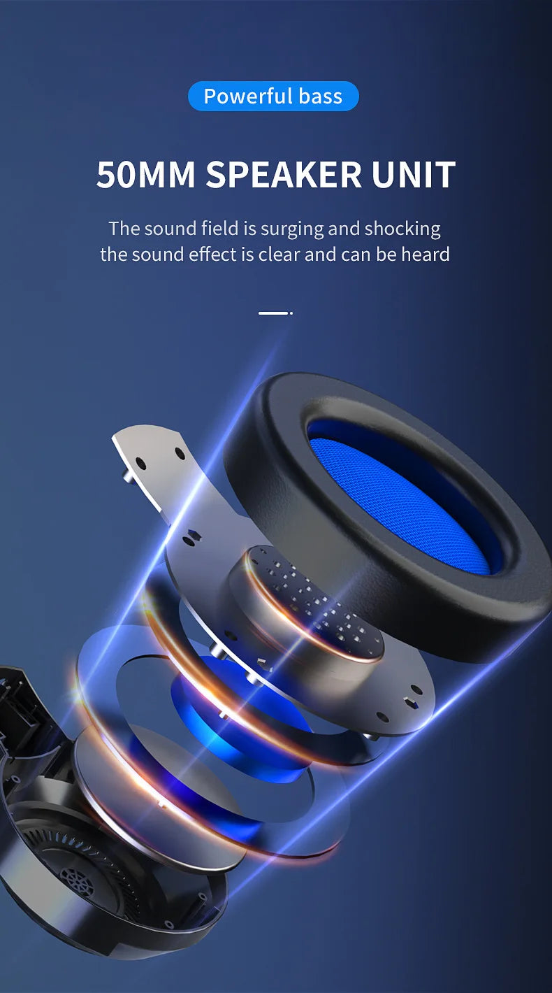 G58 G60 Gaming Headset 7.1 Stereo SVirtual Surround Bass Earphone Headphone with Mic LED Light for Computer PC Gamer Foldable