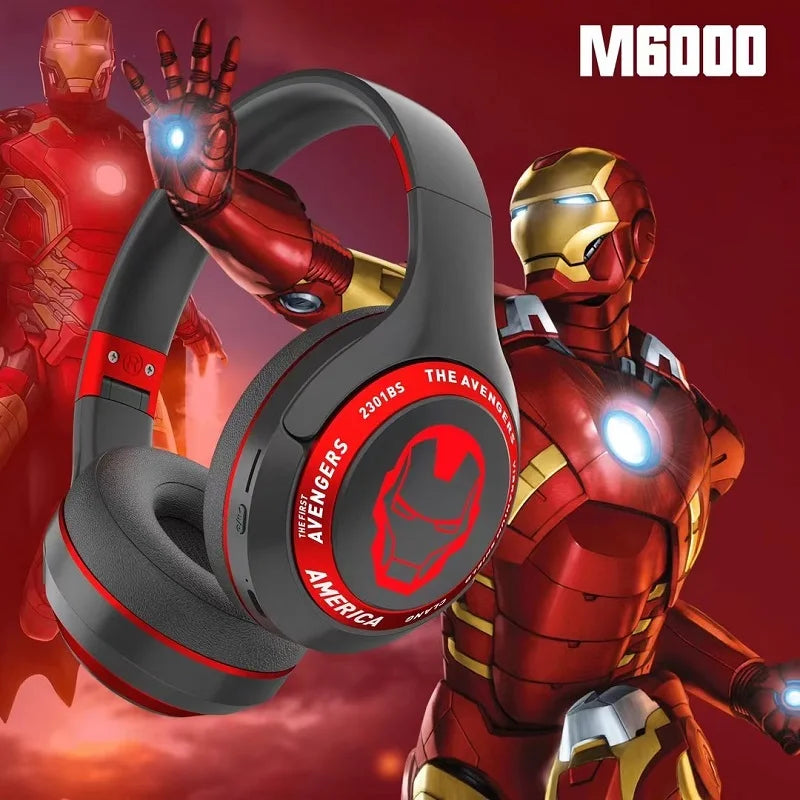 Disney Headphones for Marvel Spider Man Bluetooth Wireless Foldable Earphones Noise Cancellation HIFI Stereo Gaming Headset