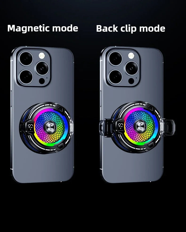 FS18 AI Adjustment Mobile Phone PUBG Game Cooler Semiconductor Magnetic/Back-clip 2 in 1 Ice Cooling Radiator for IPhone Android