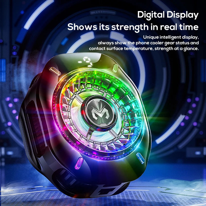 MEMO CX10 Semiconductor Phone Cooler with RGB Lights Magnetic Clip on Ice-Freezing Strong Cooling for Gaming & Live Streaming