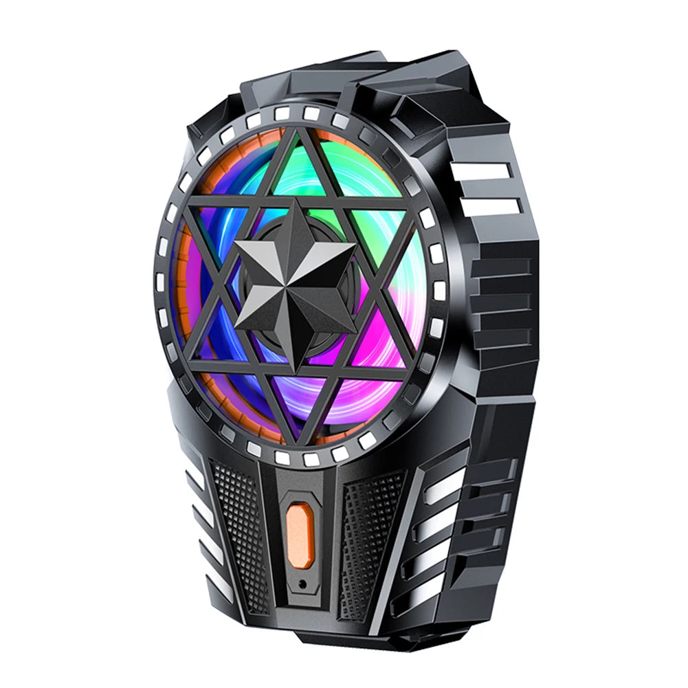 RGB Light Mobile Phone Radiator and Game Cooler Rechargeable Snap-On Cooling Fan for Outdoor Gaming and Vlogging