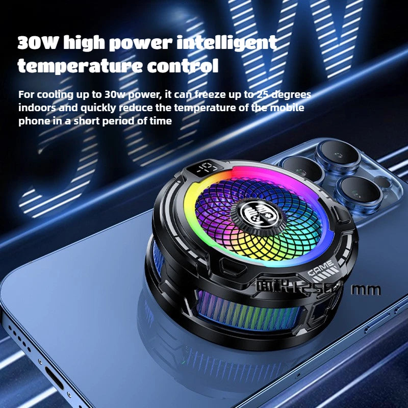 FS18 AI Adjustment Mobile Phone PUBG Game Cooler Semiconductor Magnetic/Back-clip 2 in 1 Ice Cooling Radiator for IPhone Android
