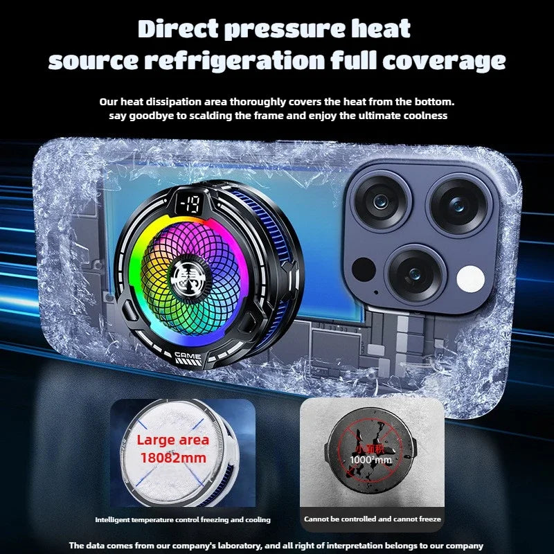 FS18 AI Adjustment Mobile Phone PUBG Game Cooler Semiconductor Magnetic/Back-clip 2 in 1 Ice Cooling Radiator for IPhone Android