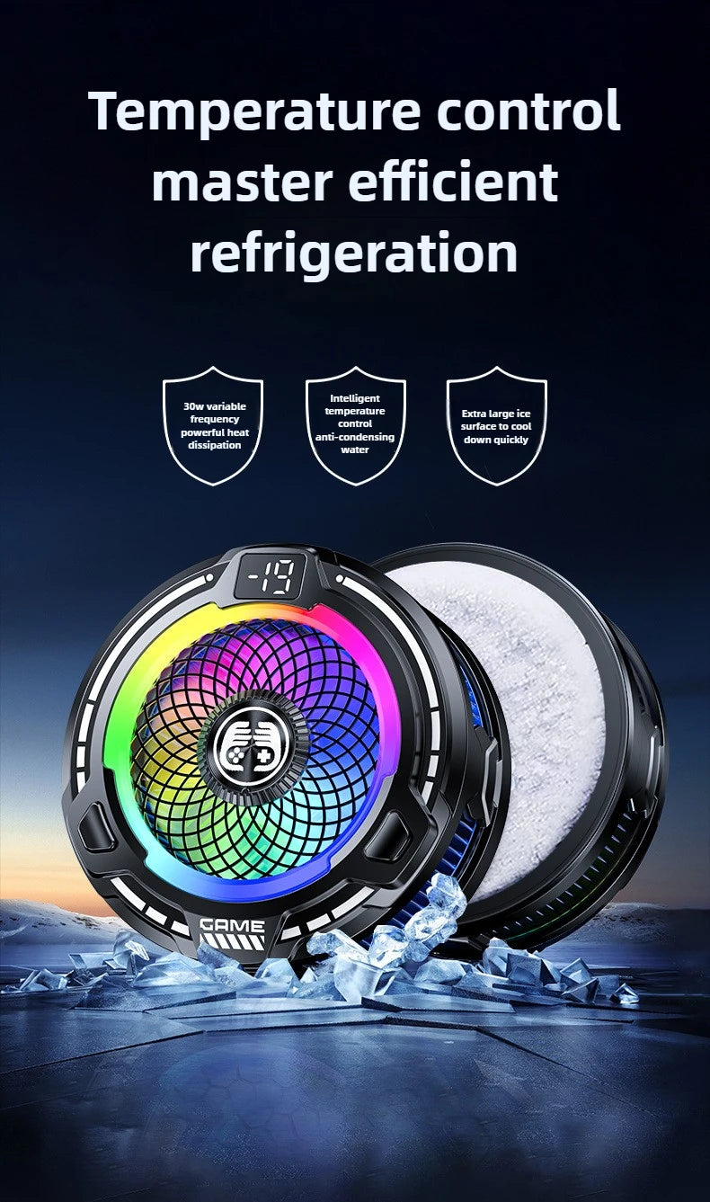 FS18 AI Adjustment Mobile Phone PUBG Game Cooler Semiconductor Magnetic/Back-clip 2 in 1 Ice Cooling Radiator for IPhone Android