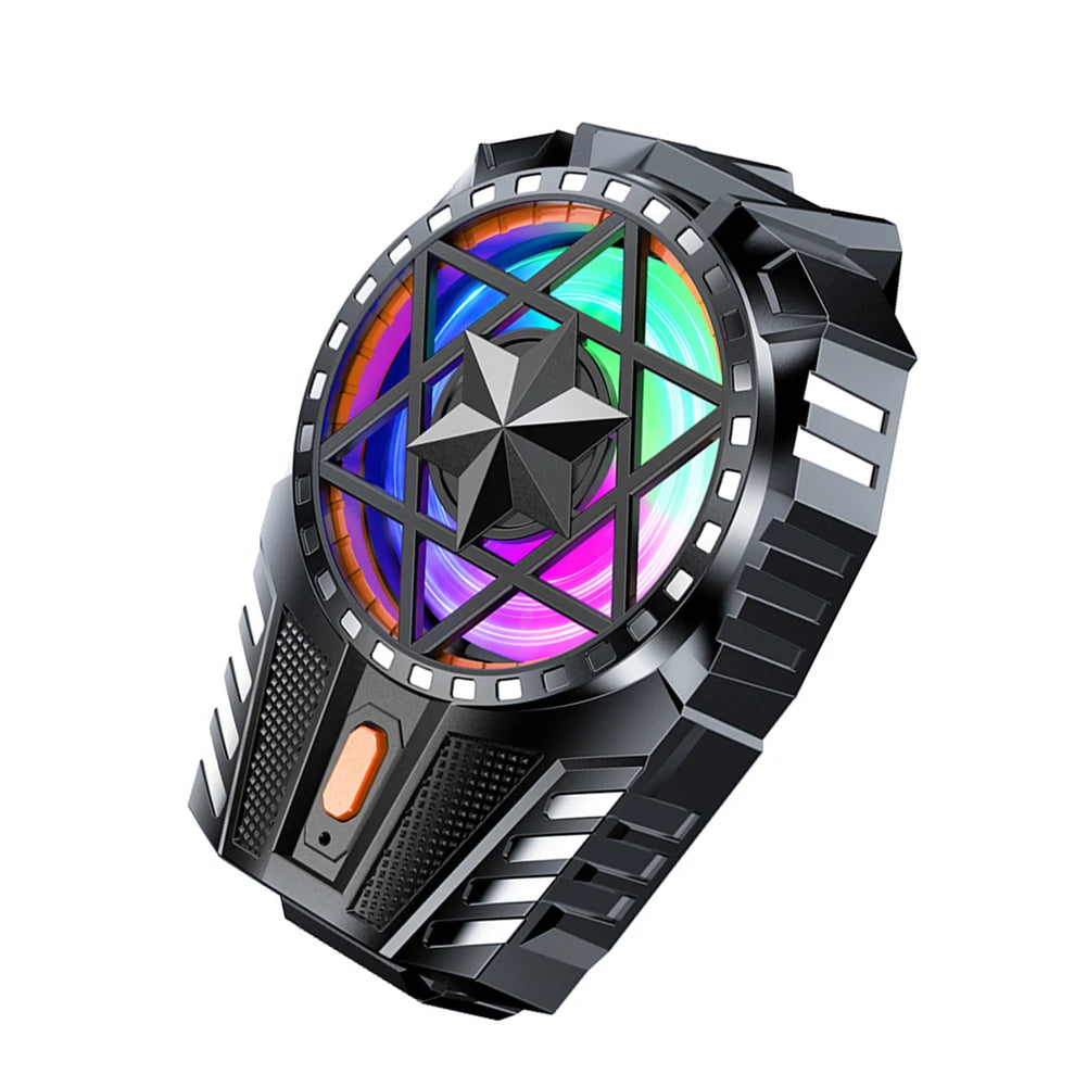 RGB Light Mobile Phone Radiator and Game Cooler Rechargeable Snap-On Cooling Fan for Outdoor Gaming and Vlogging