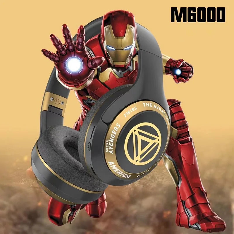 Disney Headphones for Marvel Spider Man Bluetooth Wireless Foldable Earphones Noise Cancellation HIFI Stereo Gaming Headset