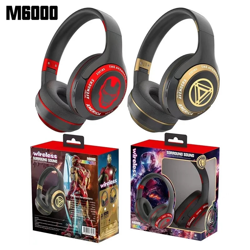Disney Headphones for Marvel Spider Man Bluetooth Wireless Foldable Earphones Noise Cancellation HIFI Stereo Gaming Headset