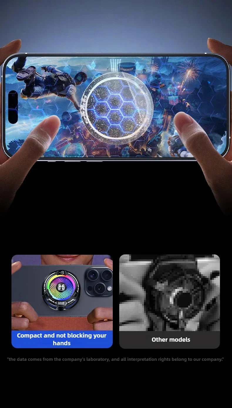 FS18 AI Adjustment Mobile Phone PUBG Game Cooler Semiconductor Magnetic/Back-clip 2 in 1 Ice Cooling Radiator for IPhone Android