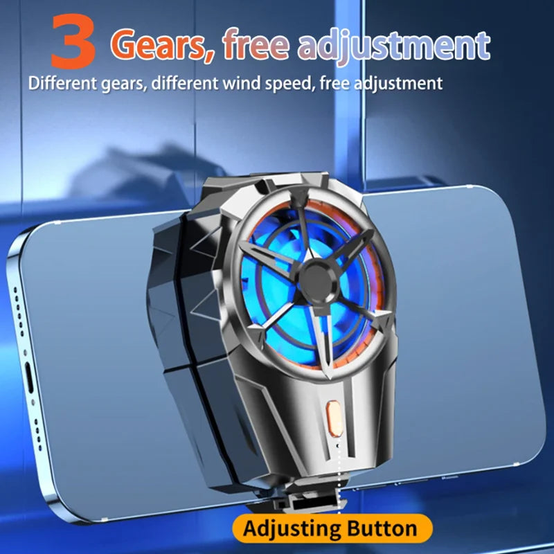 X52 Mobile Phone 3 Gear Adjustment Air-cooled Back-clip Cooling Fan Radiator for PUBG Game Cooler for IOS Android Cool Heat Sink