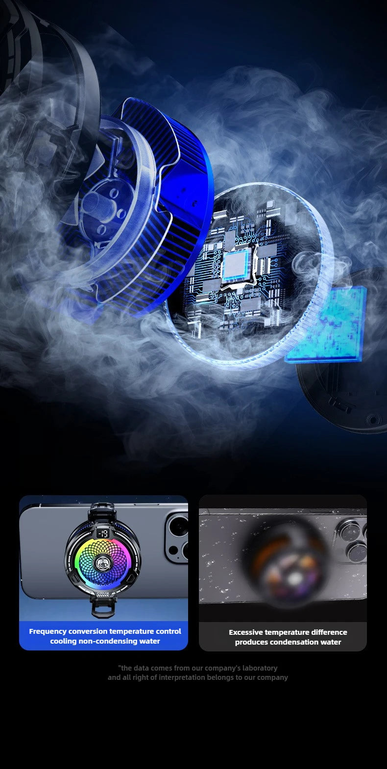 FS18 AI Adjustment Mobile Phone PUBG Game Cooler Semiconductor Magnetic/Back-clip 2 in 1 Ice Cooling Radiator for IPhone Android