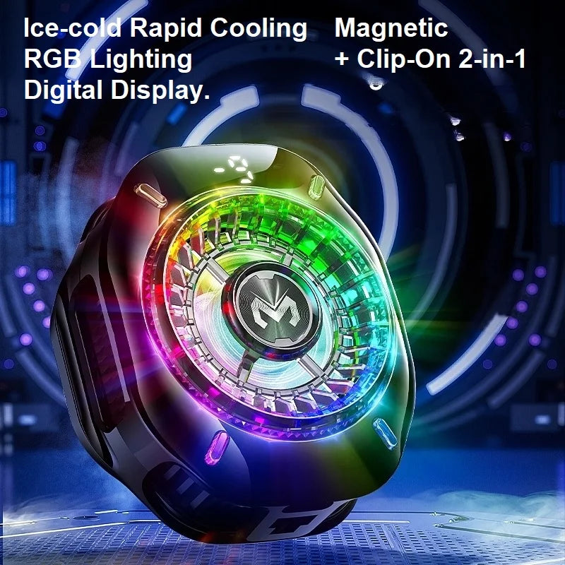 MEMO CX10 Semiconductor Phone Cooler with RGB Lights Magnetic Clip on Ice-Freezing Strong Cooling for Gaming & Live Streaming