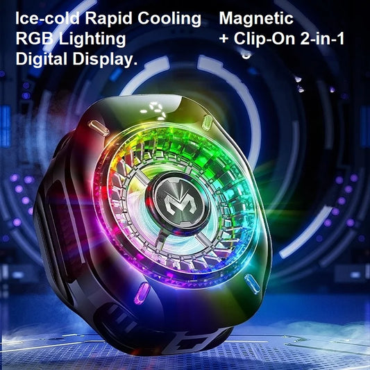 MEMO CX10 Semiconductor Phone Cooler with RGB Lights Magnetic Clip on Ice-Freezing Strong Cooling for Gaming & Live Streaming