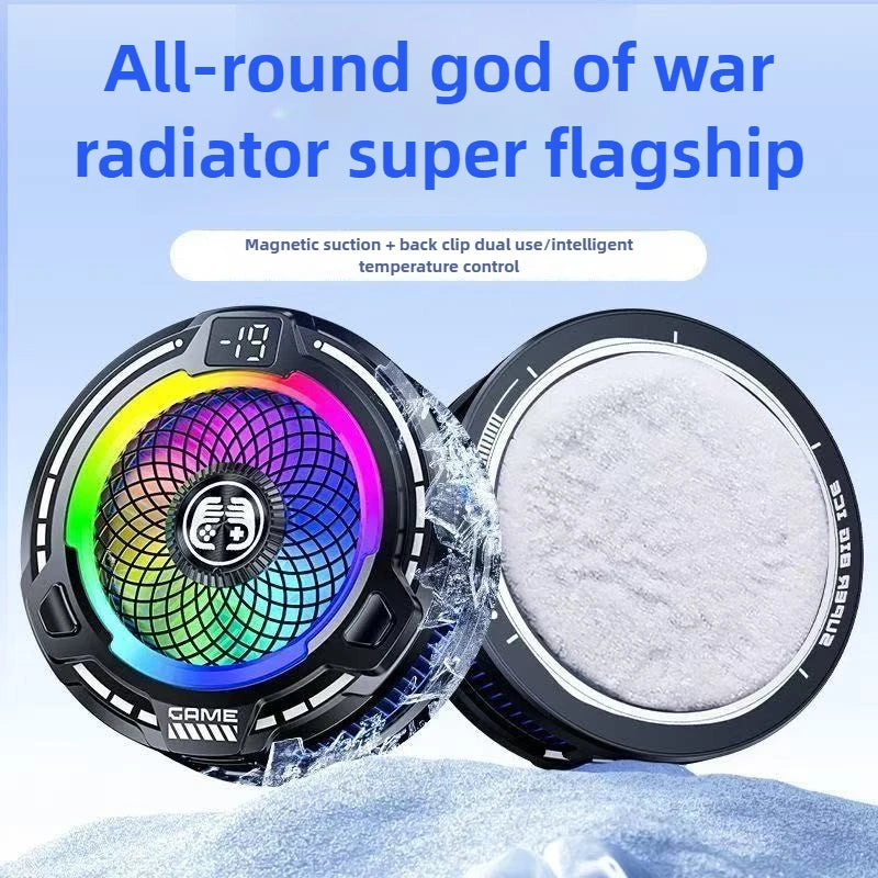 FS18 AI Adjustment Mobile Phone PUBG Game Cooler Semiconductor Magnetic/Back-clip 2 in 1 Ice Cooling Radiator for IPhone Android