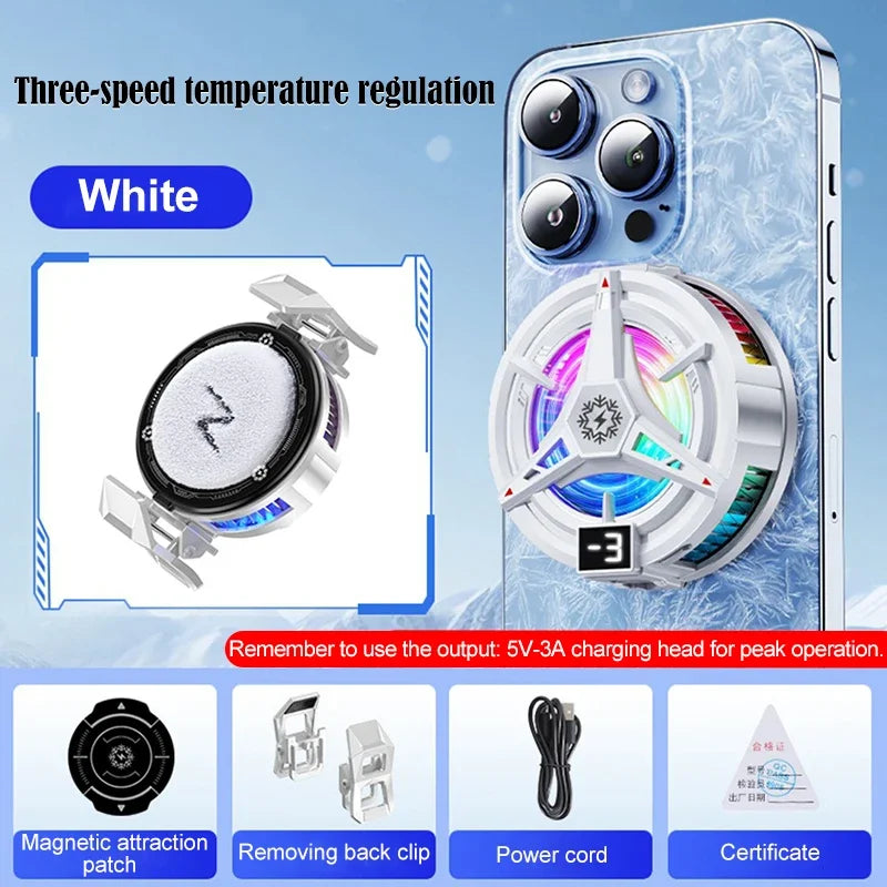 TL07 Magnetic Fan For Phone Ice Cooling Universal Rechargeable Mobile Phone Cooler Long Lasting Stronger Cooling Air Cooling Fan