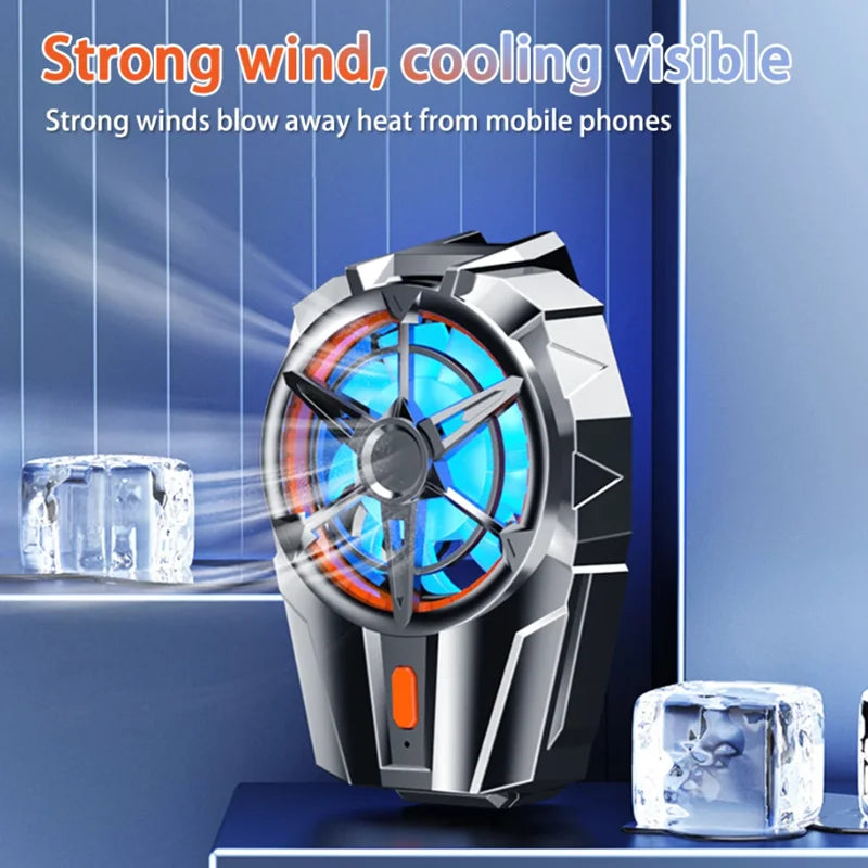 X52 Mobile Phone 3 Gear Adjustment Air-cooled Back-clip Cooling Fan Radiator for PUBG Game Cooler for IOS Android Cool Heat Sink