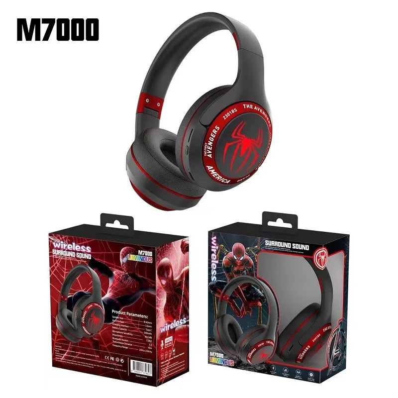 Disney Headphones for Marvel Spider Man Bluetooth Wireless Foldable Earphones Noise Cancellation HIFI Stereo Gaming Headset