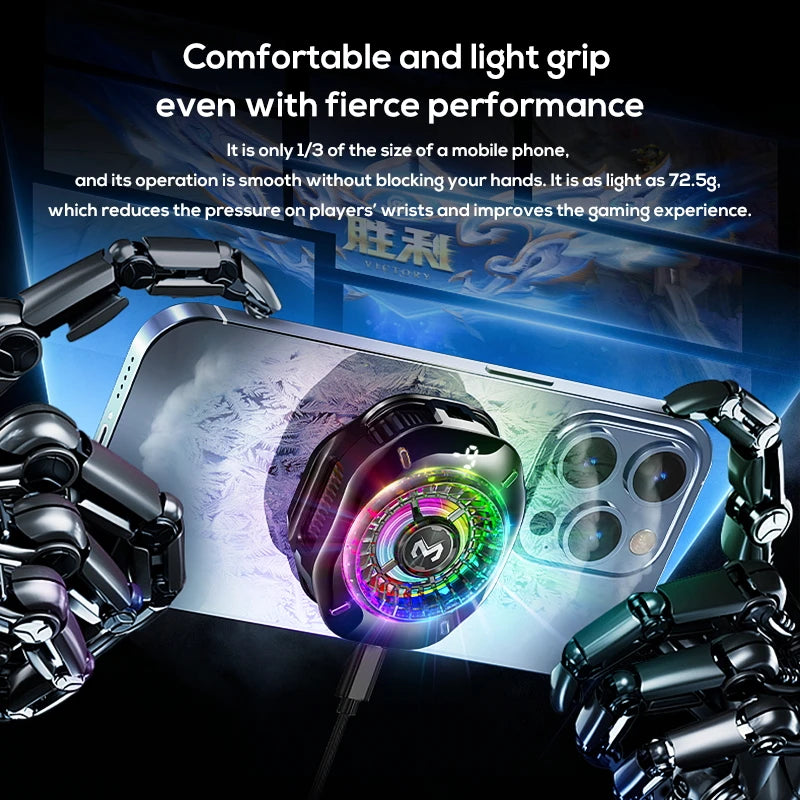 MEMO CX10 Semiconductor Phone Cooler with RGB Lights Magnetic Clip on Ice-Freezing Strong Cooling for Gaming & Live Streaming