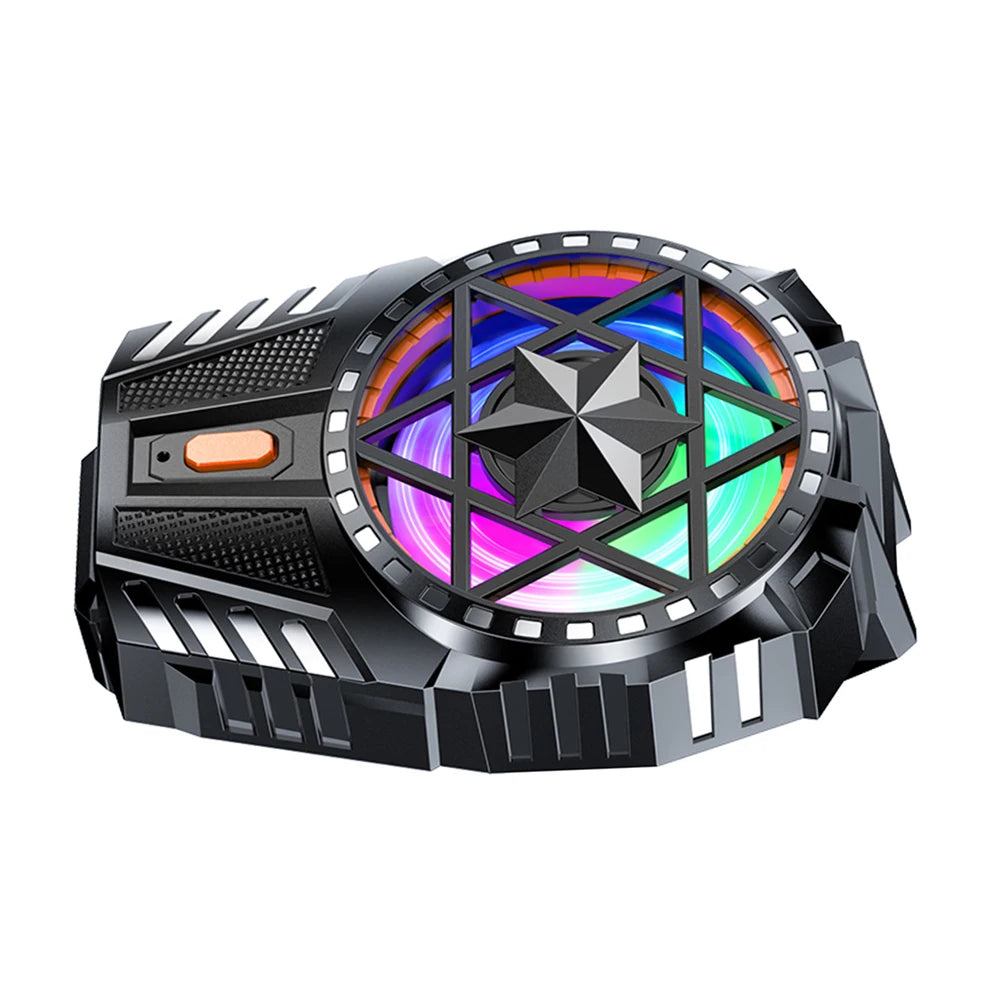 RGB Light Mobile Phone Radiator and Game Cooler Rechargeable Snap-On Cooling Fan for Outdoor Gaming and Vlogging