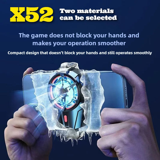 X52 Mobile Phone 3 Gear Adjustment Air-cooled Back-clip Cooling Fan Radiator for PUBG Game Cooler for IOS Android Cool Heat Sink