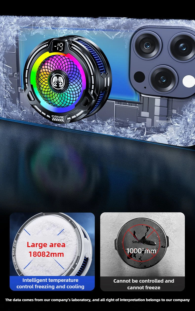 FS18 AI Adjustment Mobile Phone PUBG Game Cooler Semiconductor Magnetic/Back-clip 2 in 1 Ice Cooling Radiator for IPhone Android