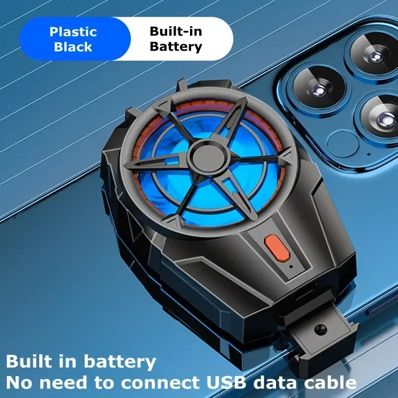 X52 Mobile Phone 3 Gear Adjustment Air-cooled Back-clip Cooling Fan Radiator for PUBG Game Cooler for IOS Android Cool Heat Sink