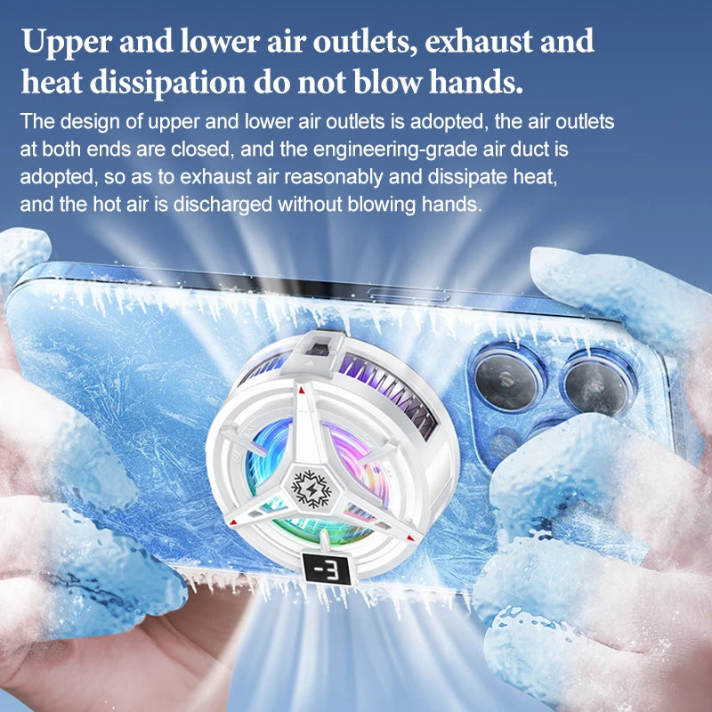 TL07 Magnetic Fan For Phone Ice Cooling Universal Rechargeable Mobile Phone Cooler Long Lasting Stronger Cooling Air Cooling Fan