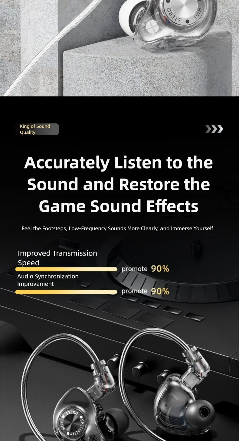 Type-C Wired Earphone For Samsung Galaxy S25 S24 S23 S22 21 Ultra Plus 3.5MM in-Ear Earphone HiFi Bass Stereo Gaming Headphone