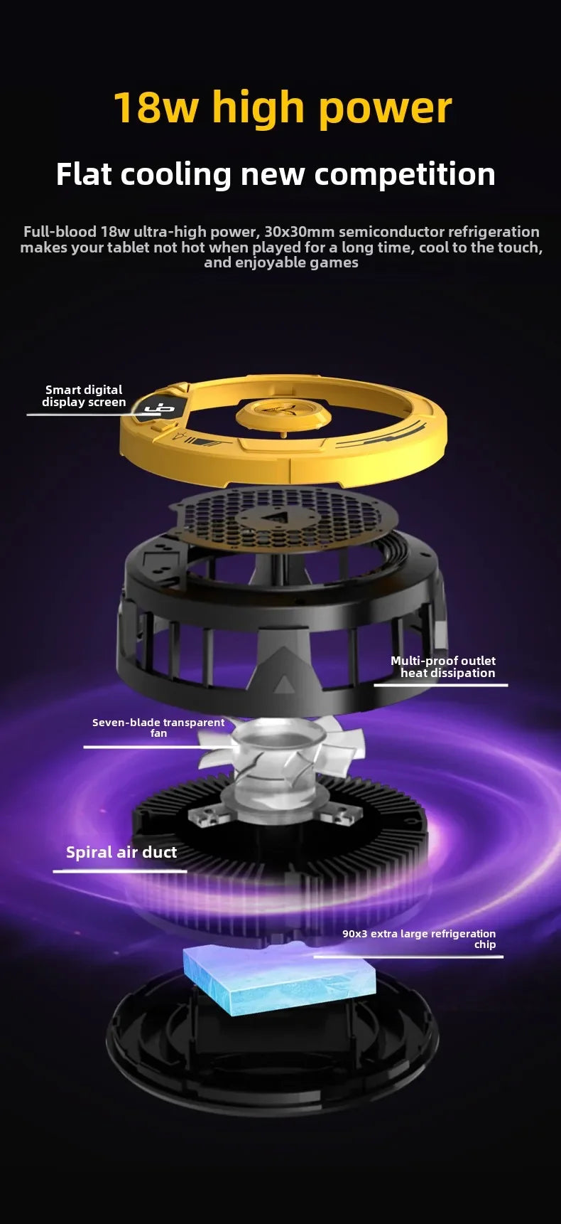 2025 NEW F36 Tablet Phone Universal Game Cooler Magnetic Semiconductor Refrigeration Ice Freeze Cooling Radiator for IPad IPhone