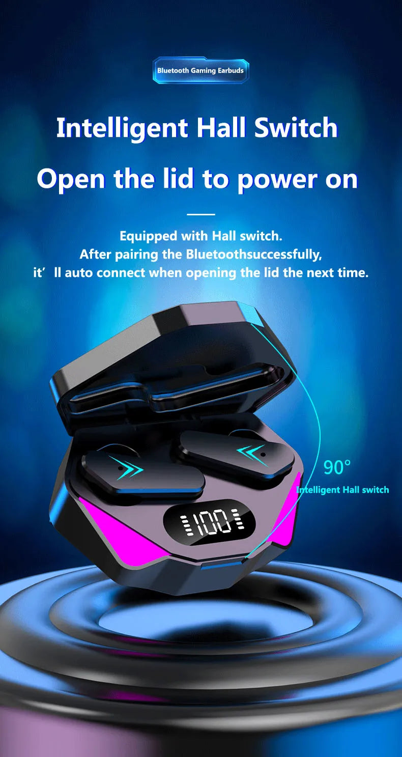 TWS X15 Wireless In Ear Earphones 9D Stereo Music HiFi Headphones 65ms Low Latency Gamer Earbuds Esport Gaming Headset with Mic