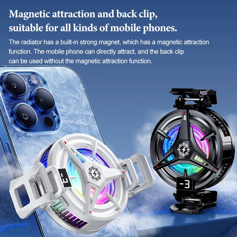 TL07 Magnetic Fan For Phone Ice Cooling Universal Rechargeable Mobile Phone Cooler Long Lasting Stronger Cooling Air Cooling Fan