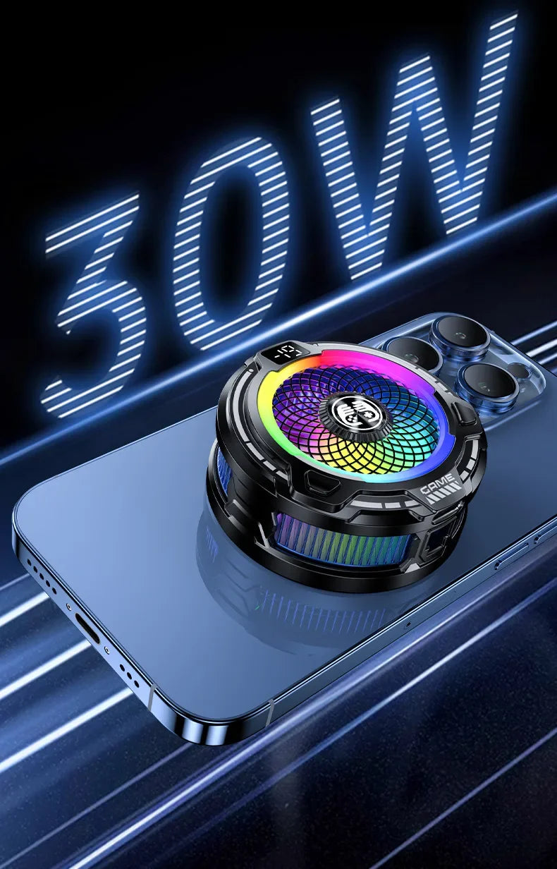 FS18 AI Adjustment Mobile Phone PUBG Game Cooler Semiconductor Magnetic/Back-clip 2 in 1 Ice Cooling Radiator for IPhone Android