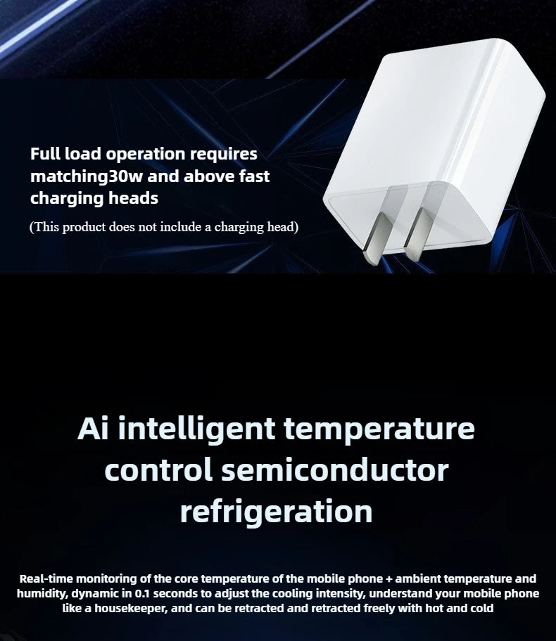 FS18 AI Adjustment Mobile Phone PUBG Game Cooler Semiconductor Magnetic/Back-clip 2 in 1 Ice Cooling Radiator for IPhone Android