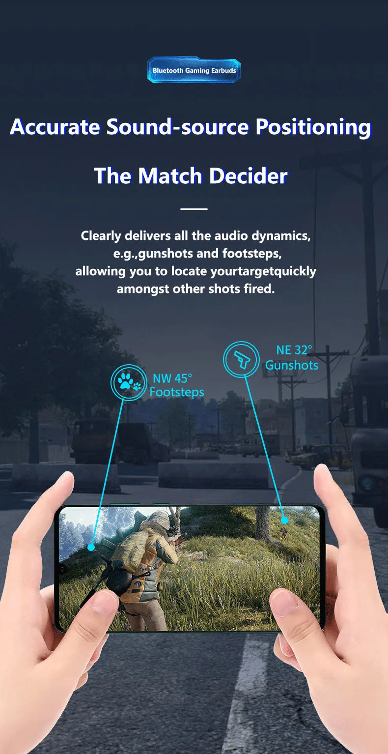 TWS X15 Wireless In Ear Earphones 9D Stereo Music HiFi Headphones 65ms Low Latency Gamer Earbuds Esport Gaming Headset with Mic