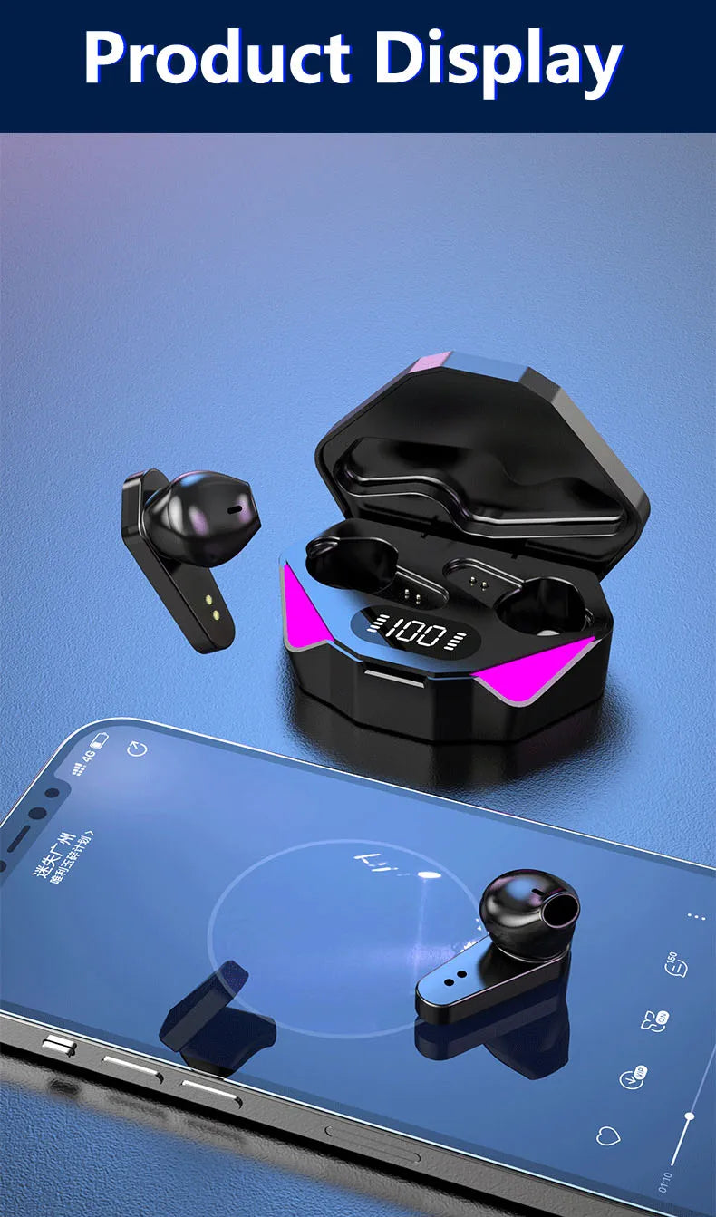 TWS X15 Wireless In Ear Earphones 9D Stereo Music HiFi Headphones 65ms Low Latency Gamer Earbuds Esport Gaming Headset with Mic