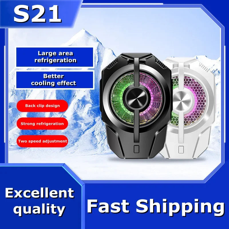 S21 Mobile Phone Magnetic Semiconductor Radiator Cooling Fan Cooler 5V/2A for IPhone IOS Android Gaming Accessories Game Cooler
