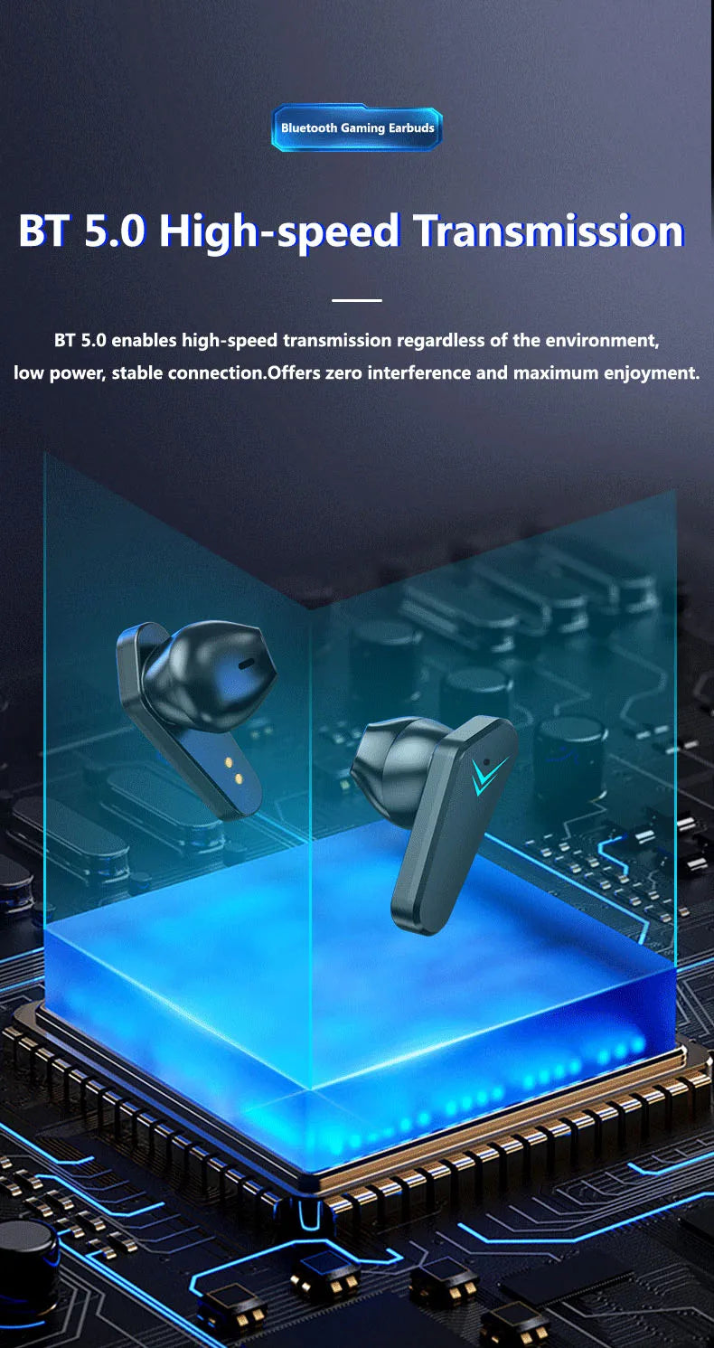 TWS X15 Wireless In Ear Earphones 9D Stereo Music HiFi Headphones 65ms Low Latency Gamer Earbuds Esport Gaming Headset with Mic