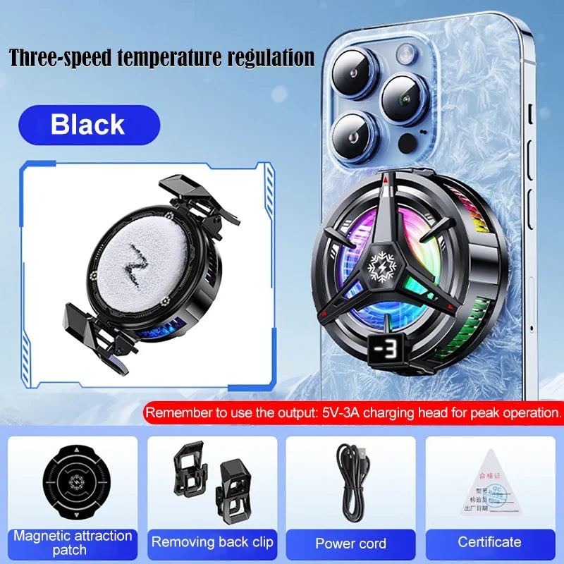 TL07 Magnetic Fan For Phone Ice Cooling Universal Rechargeable Mobile Phone Cooler Long Lasting Stronger Cooling Air Cooling Fan